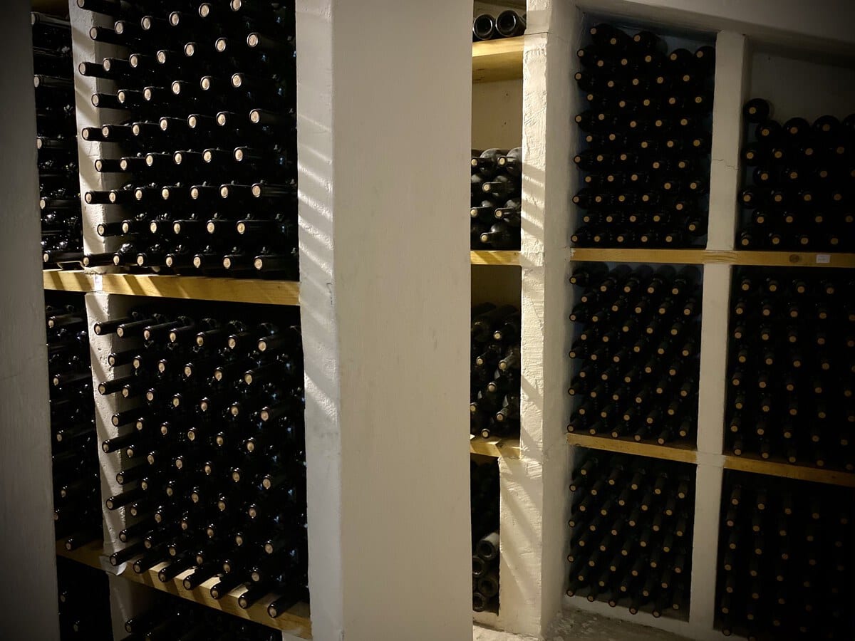 The cellar at Mylonas winery